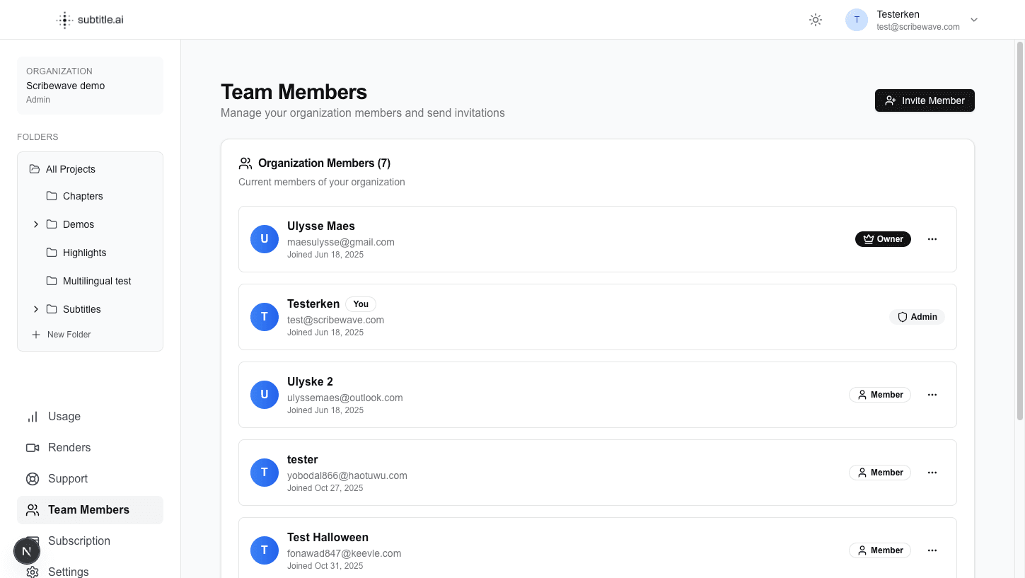 Organization members and collaboration settings